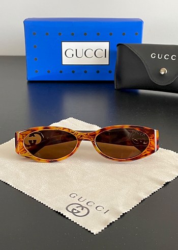 Gucci Retro Kahverengi Oval Gunes Gozlugu