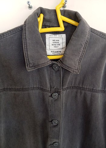 Gri Düğmeli Kadın Kot Ceket - Görsel 3