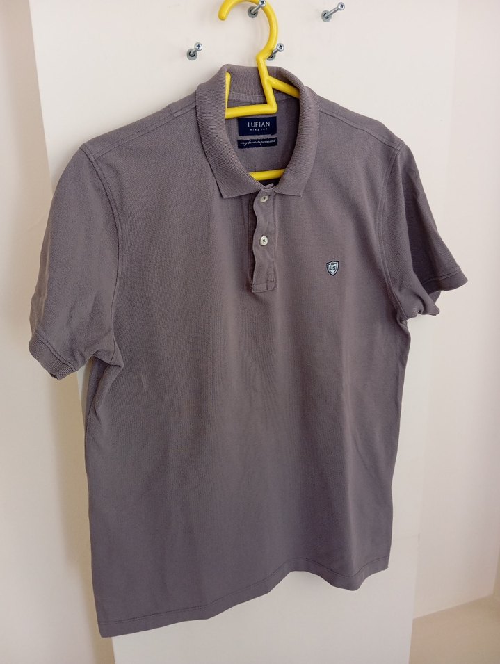 LUFIAN Bej Kısa Kollu Polo Tişört - Görsel 3