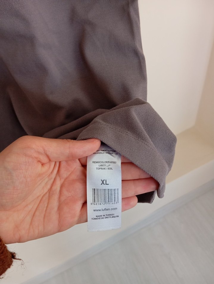 LUFIAN Bej Kısa Kollu Polo Tişört - Görsel 4