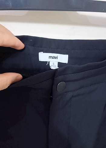 Siyah Midi Kadın Bol Kesim Kumaş Pantolon - Görsel 3