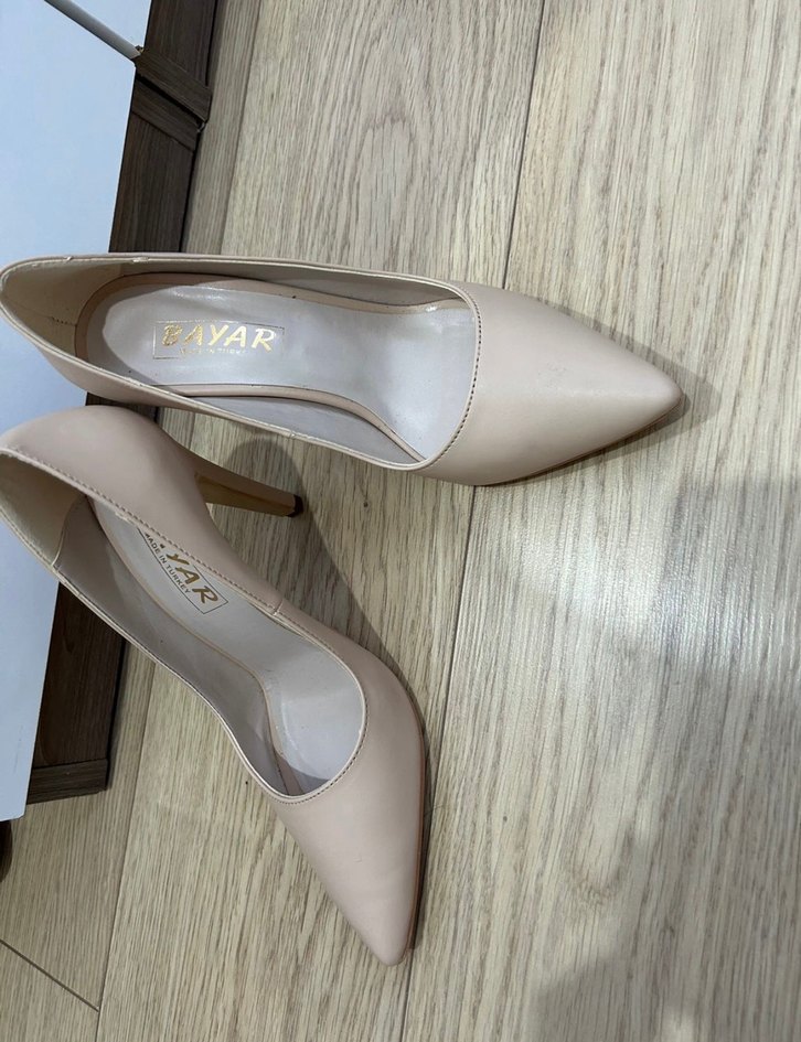 Bej Stiletto Topuklu Kadın Ayakkabı - Görsel 4