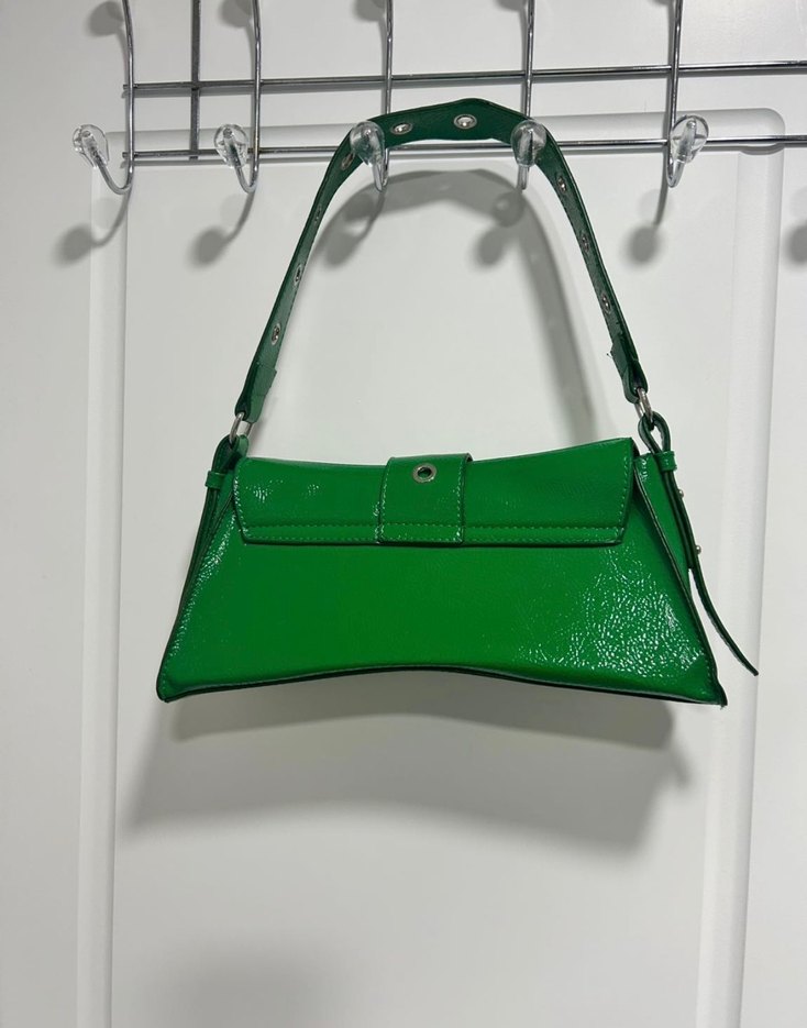 Yeşil Parlak Deri Kadın Çanta - Görsel 3