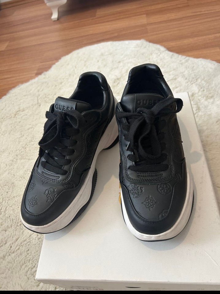 Siyah Platform Topuklu Kadın Spor Ayakkabı - Görsel 3