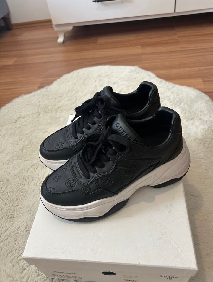 Siyah Platform Topuklu Kadın Spor Ayakkabı - Görsel 4