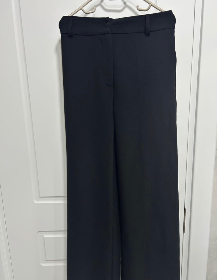 Siyah Kadın Uzun Kumaş Pantolon - Görsel 3