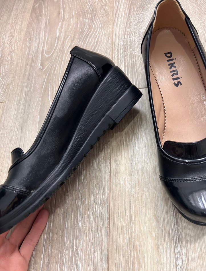 Siyah Tokalı Kadın Klasik Blok Topuklu Ayakkabı - Görsel 3