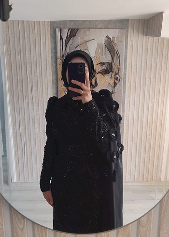 Abiye Siyah Uzun Drapeli Gotik Abiye Elbise