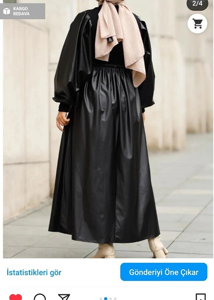 Tesettür derı elbise - Görsel 3