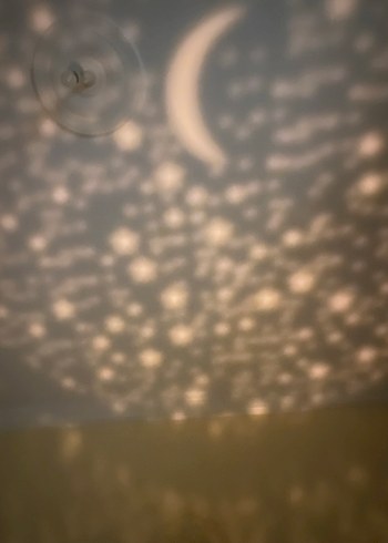 Ay ve Yıldız Desenli Siyah gece lambası - Görsel 5