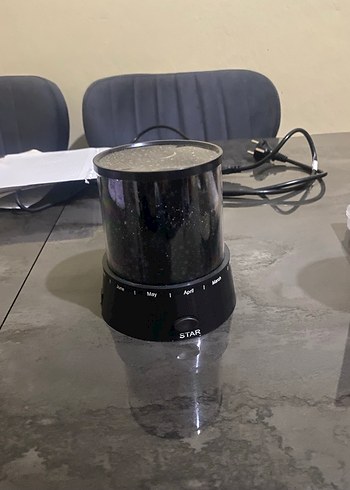 Ay ve Yıldız Desenli Siyah gece lambası - Görsel 2