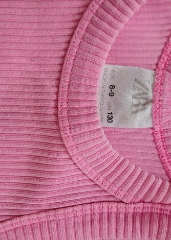 Zara Zara Kız Çocuk Pembe Bisiklet Yaka Kısa Atlet