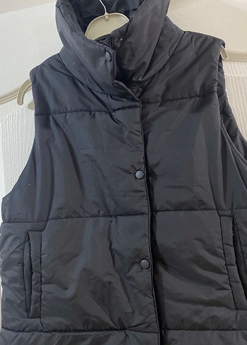 Düğmeli Siyah Midi Kadın Yelek - Görsel 3