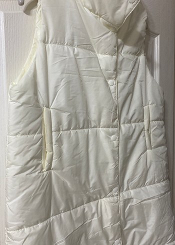 Beyaz Düğmeli Kadın Şişme Yelek - Görsel 3