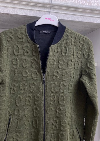 Nakışlı Uzun Örgü Kadın Mont - Görsel 3