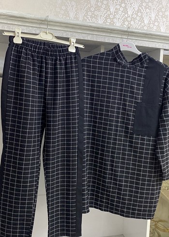 Erkek Siyah Kareli Uzun Kollu Pijama Takımı - Görsel 3