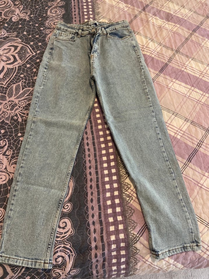 Yüksek Bel Açık Mavi Denim Jean — görsel 2/5