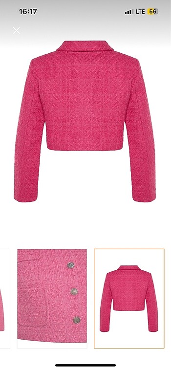 32 Beden Dokuma crop ceket