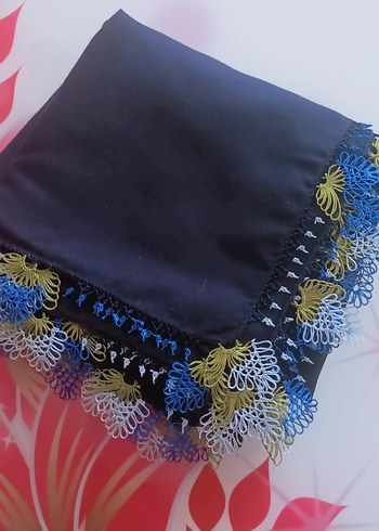 iğne oyası el emeği Boncuk İşlemeli Beyaz Kadın Fular - Görsel 6