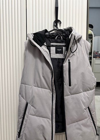 Gri Fermuarlı Erkek Kapüşonlu Yelek - Görsel 2