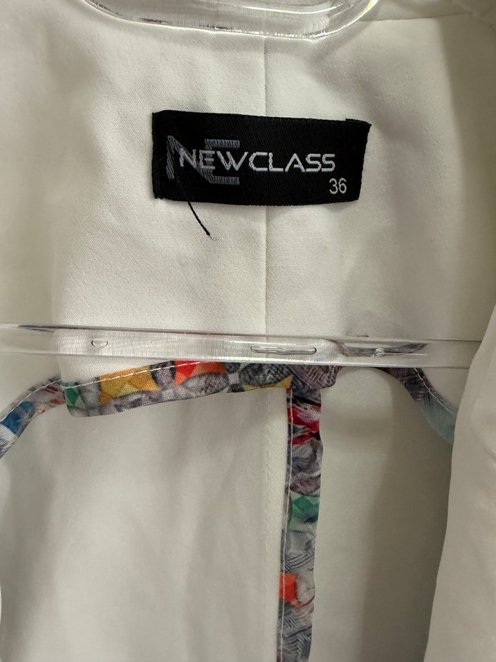 Kadın Beyaz Pamuklu Regular Fit Blazer - Görsel 3