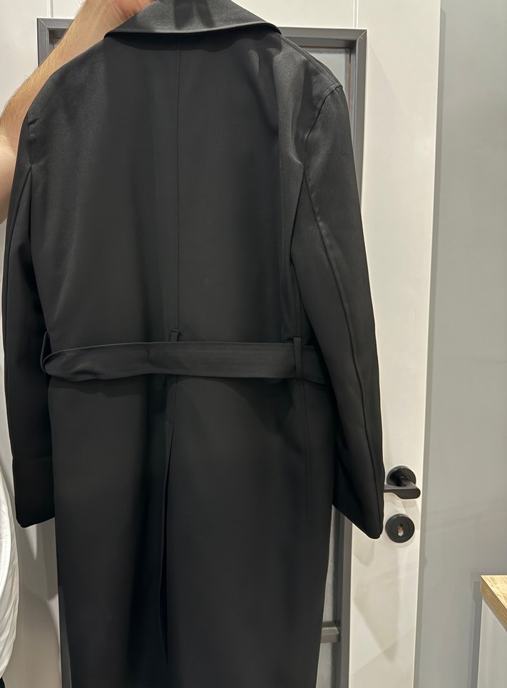 Erkek Siyah Uzun Düğmeli Klasik Kaban - Görsel 4