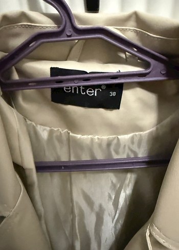 Bej Deri Midi Trençkot - Görsel 4