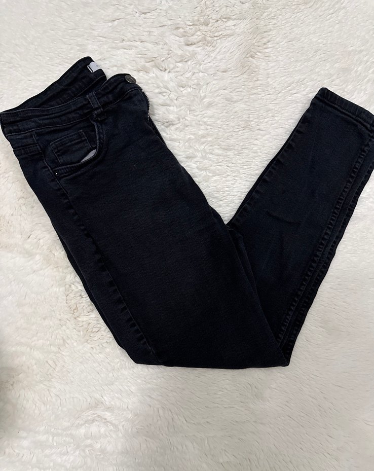 Siyah Kadın Denim Regular Fit Pantolon - Görsel 2