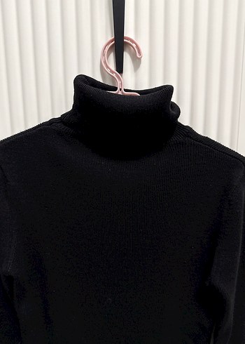 Siyah Kadın Boğazlı Triko Kazak - Görsel 3