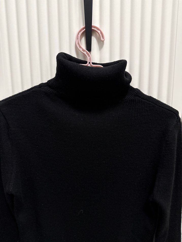 Siyah Kadın Boğazlı Triko Kazak - Görsel 3