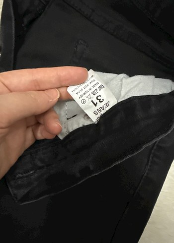 Siyah Düz Kadın Denim Pantolon - Görsel 4