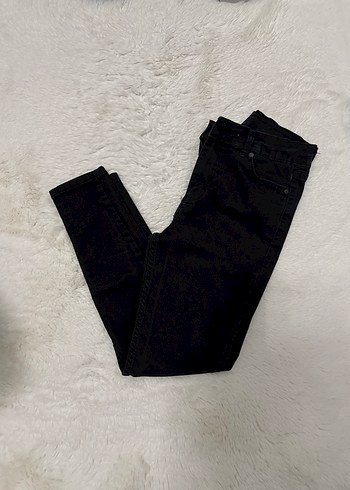 Siyah Düz Kadın Denim Pantolon - Görsel 3