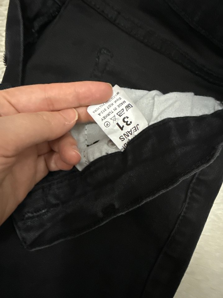 Siyah Düz Kadın Denim Pantolon - Görsel 4