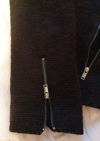 mango Fermuarlı Siyah Kadın Midi Ceket - Görsel 3