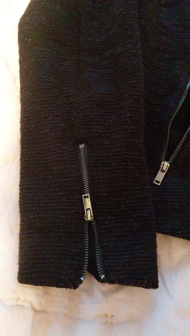 mango Fermuarlı Siyah Kadın Midi Ceket - Görsel 3