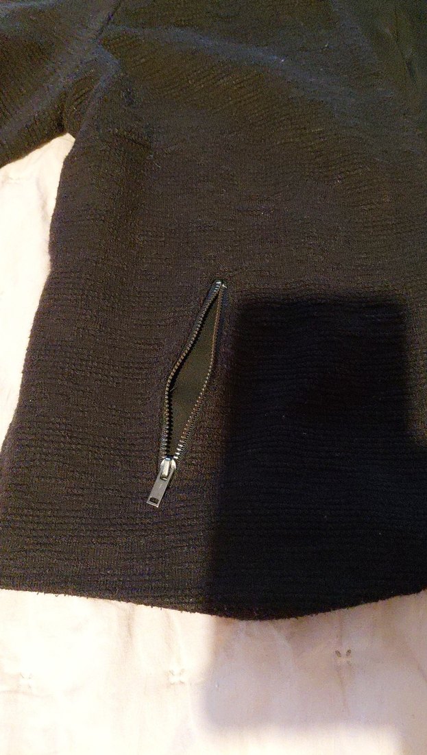 mango Fermuarlı Siyah Kadın Midi Ceket - Görsel 4