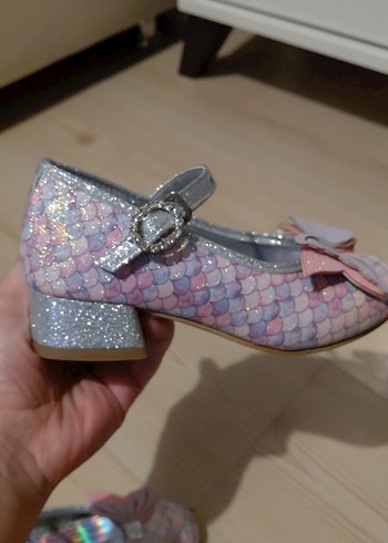 Kız Çocuk Pembe Desenli Tokalı Babet - Görsel 4