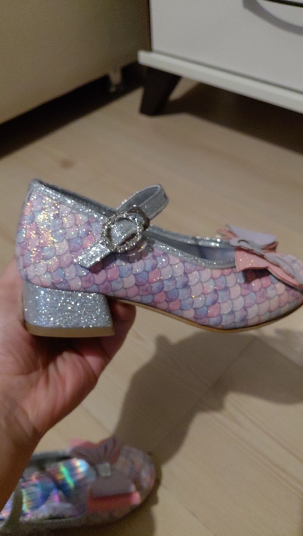 Kız Çocuk Pembe Desenli Tokalı Babet - Görsel 4