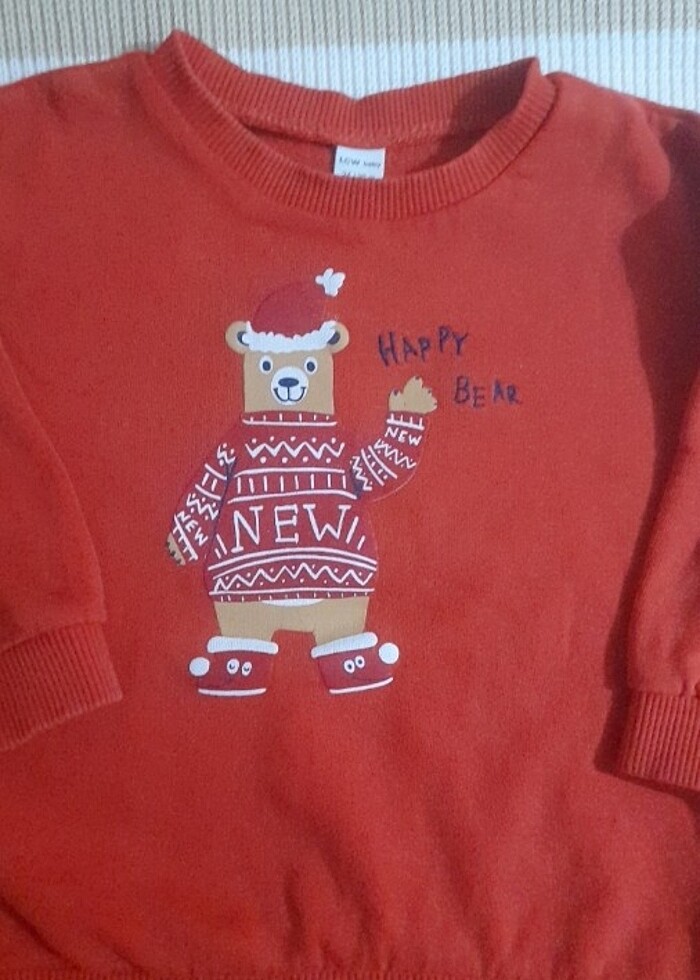 Kız çocuk yılbaşı temalı sweatshirt  - Görsel 4