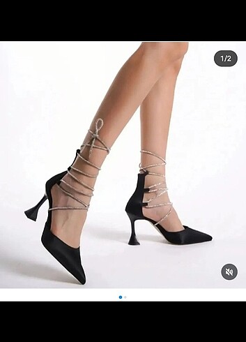 Çok baglamali tasli stiletto 