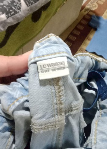 kiz cocuk  Mavi Belden Kemerli Bol Kesim Denim Pantolon - Görsel 4