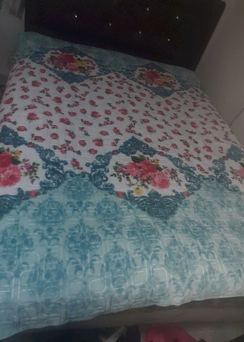 Pastel Mavi Çiçek Desenli battaniye - Görsel 5