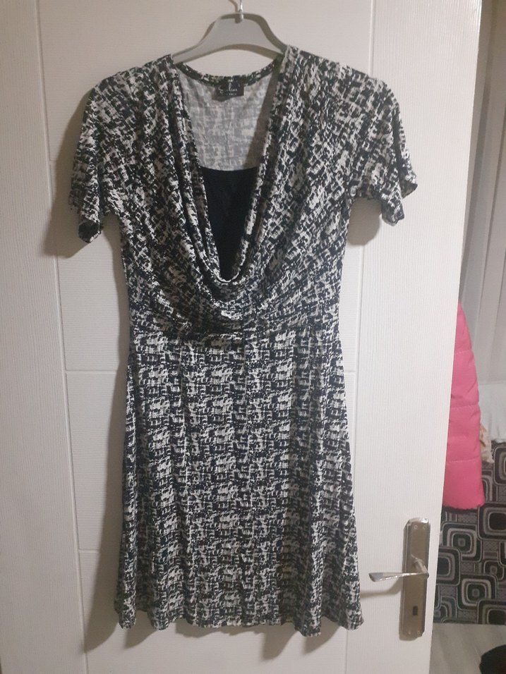 Gri Bağlamalı Midi Kadın Elbise - Görsel 4