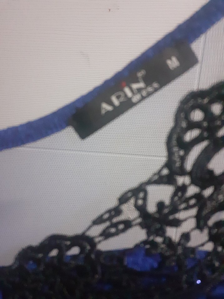 mavi  Dantel Detaylı Mini Abiye Elbise - Görsel 5