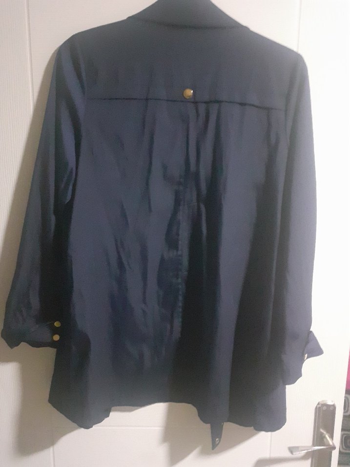 lacivert 
Midi Kadın Ceket Fermuarlı - Görsel 4