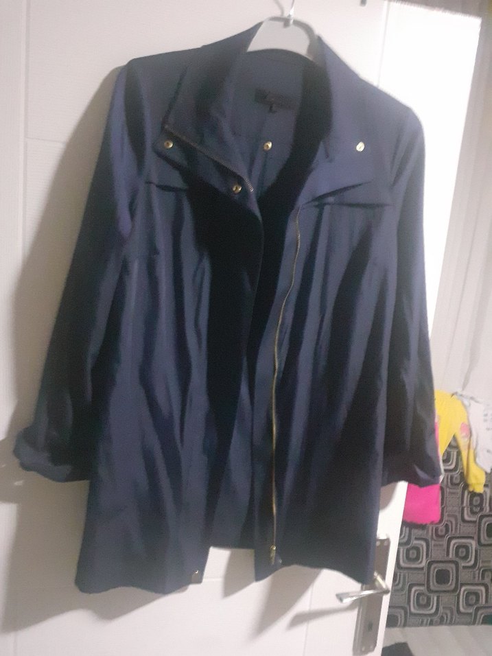 lacivert 
Midi Kadın Ceket Fermuarlı - Görsel 3