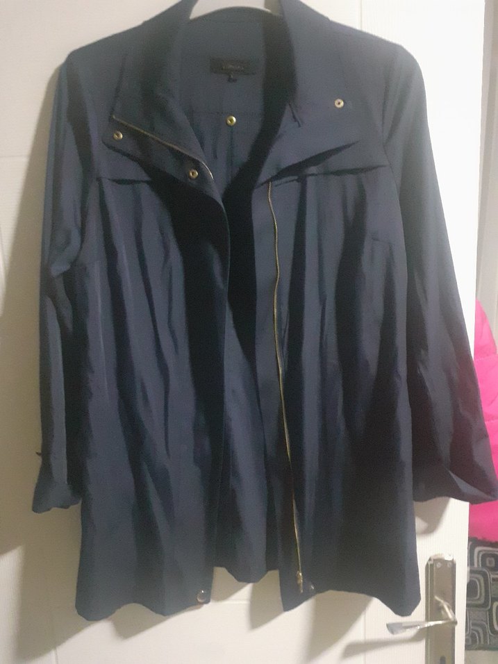 lacivert 
Midi Kadın Ceket Fermuarlı - Görsel 2