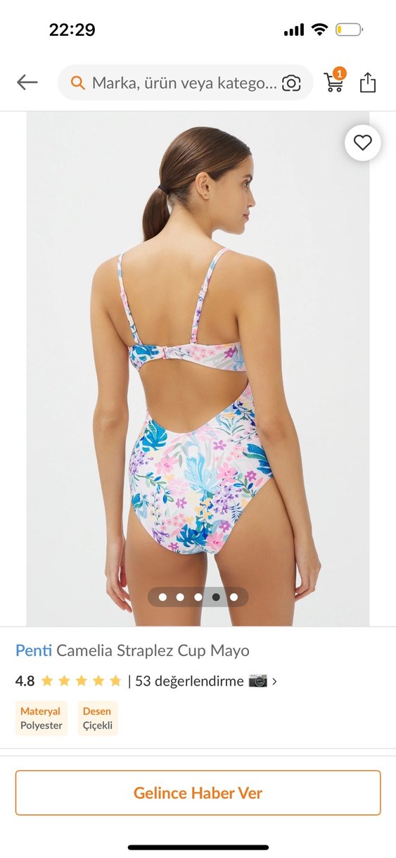 Penti Çok Renkli Desenli Mayo - Görsel 2