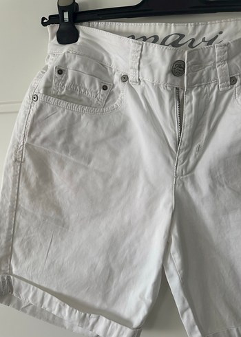 Mavi Jeans Kadın Beyaz Pamuklu Şort - Görsel 2