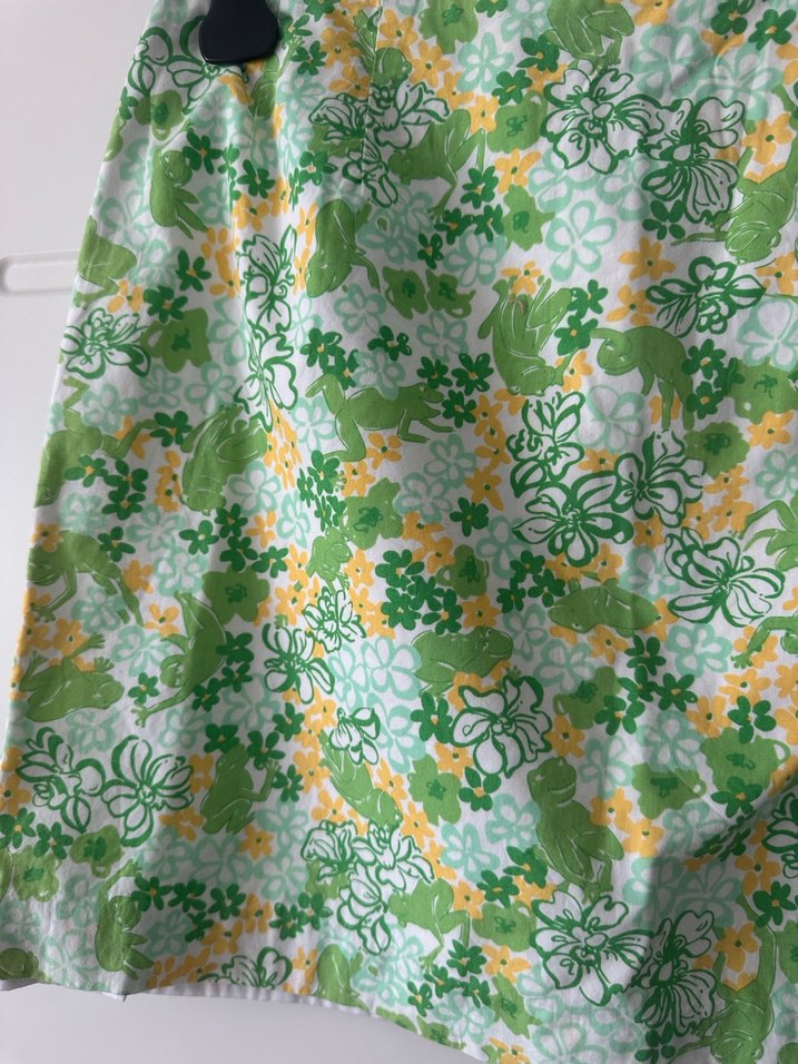 Yeşil Çiçek Desenli Pamuklu Mini Dar Etek - Görsel 2